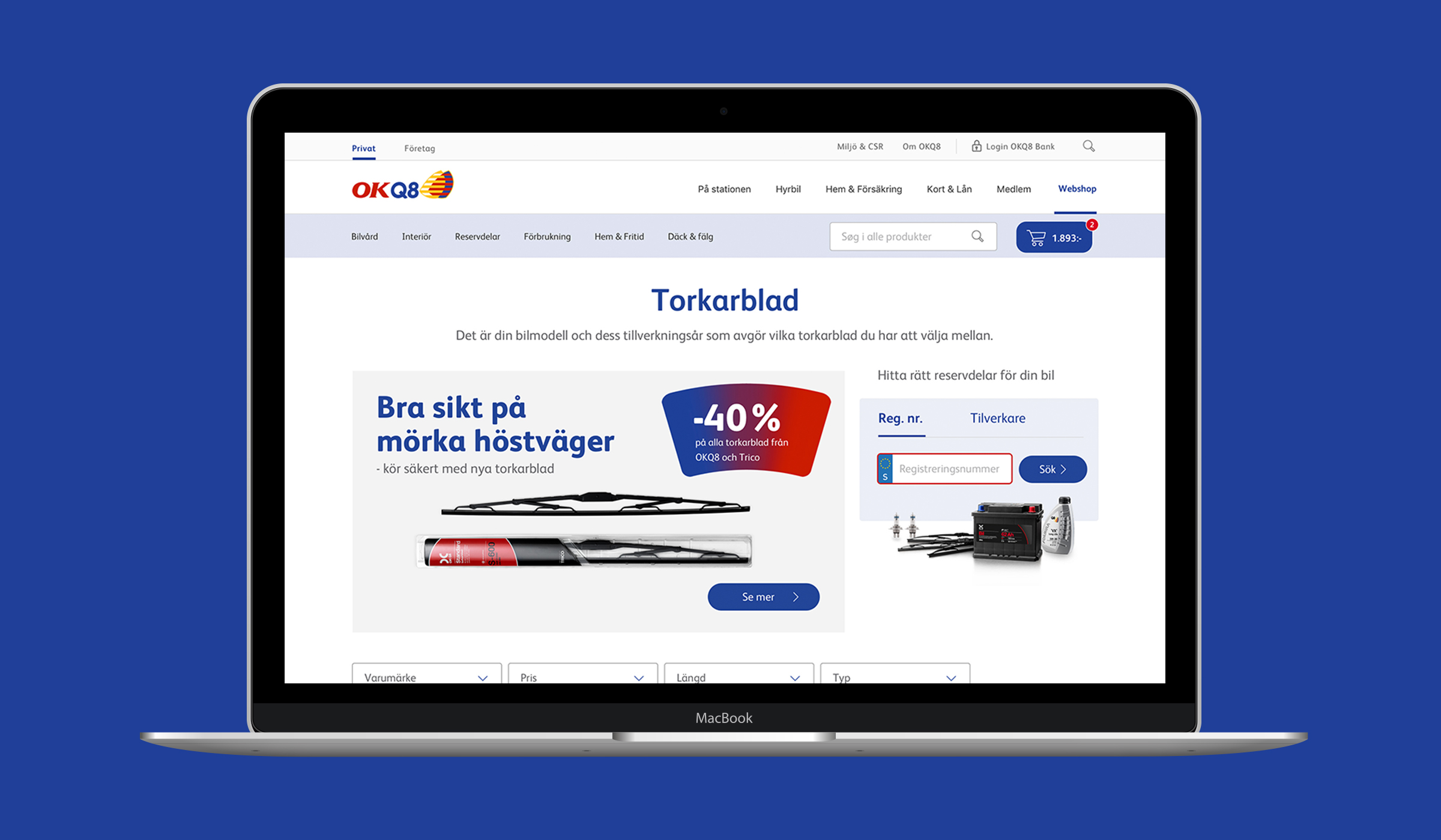 OKQ8 – Produktkatalog